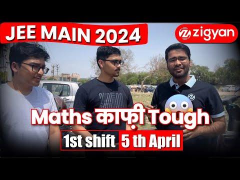 Shocking Review Maths was tough😱| 5th April JEE MAIN 2024 Review  😱😱